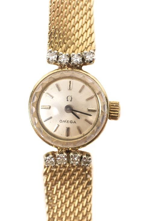 omega gold watch ladies|14k gold omega ladies watch.